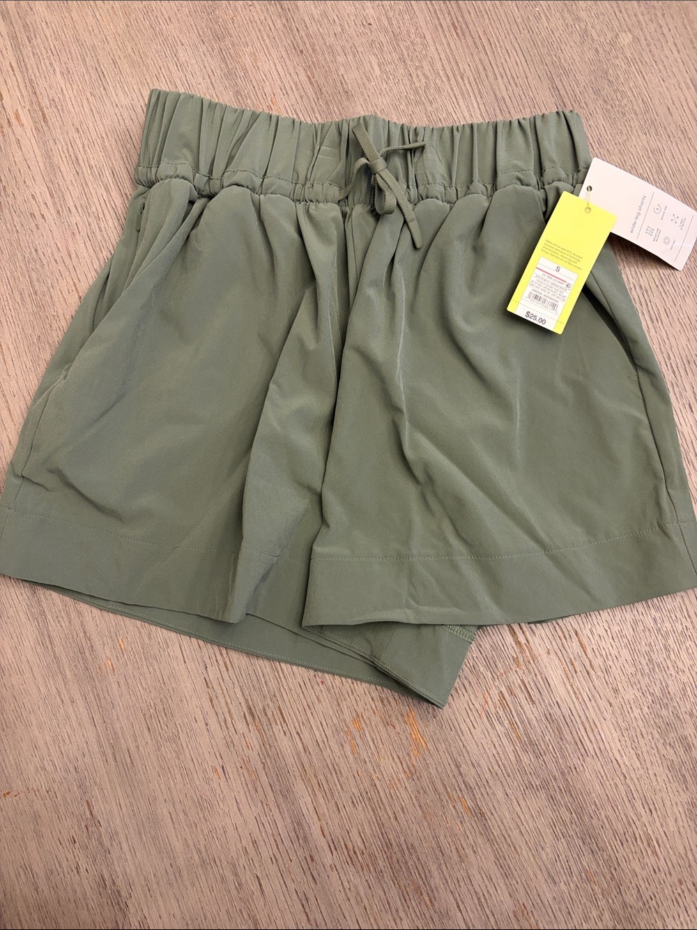 All in motion Olive Green Elastic-Waist Shorts